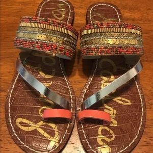 Gorgeous gold and coral Sam Edelman sandals